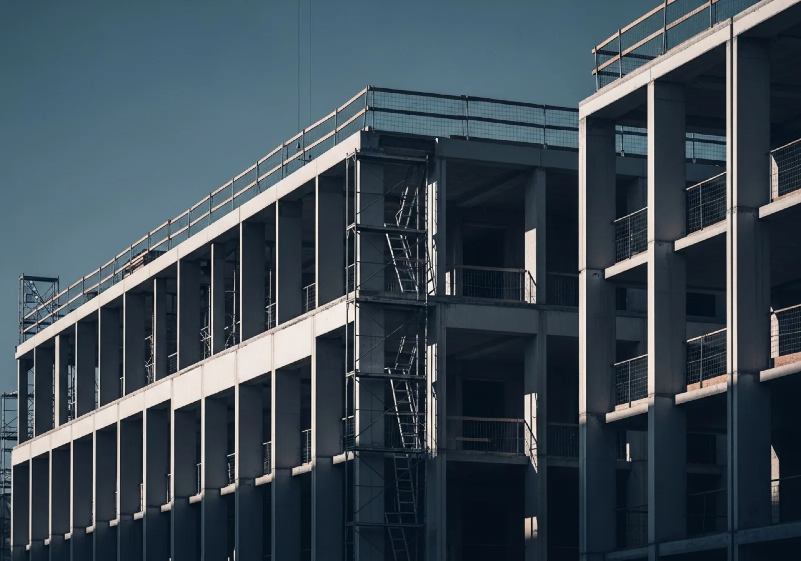 Developerský projekt ve výstavbě s jeřábem